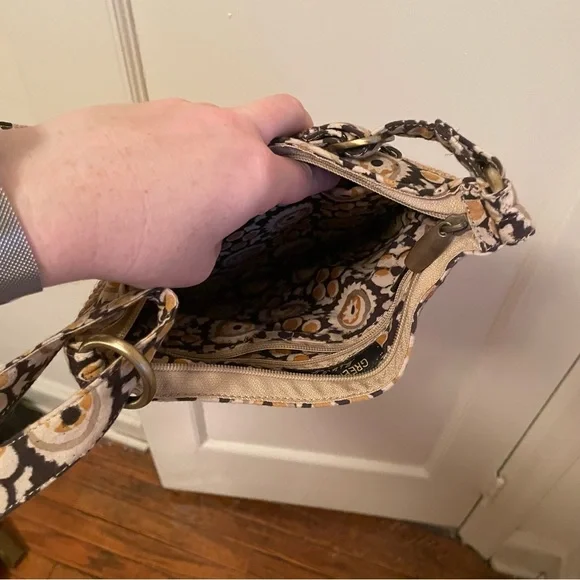 GreenJute “Hipster” Crossbody Bag - beige navy - zipper - Picture 6 of 12